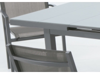 Mesa extensible aluminio gris Slat