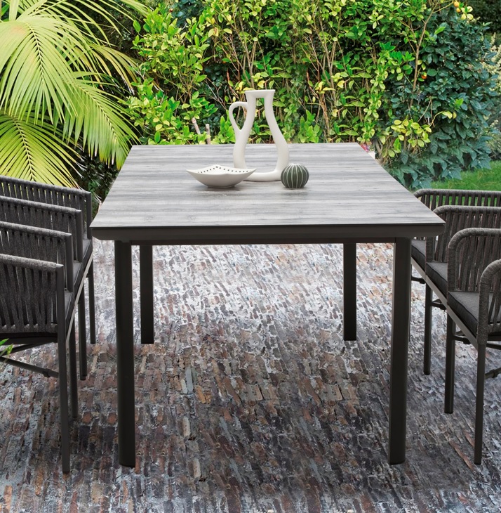 Mesa de terraza cartago cristal ceramico madera 160x90