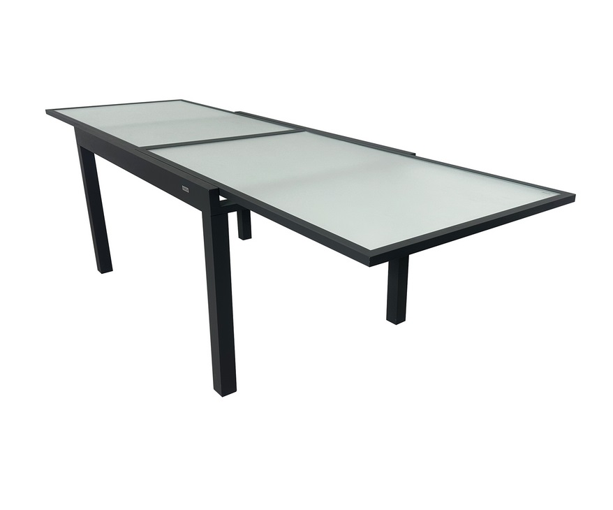 Mesa terraza extensible aluminio antracita Calpe 135-270 x 90 cm