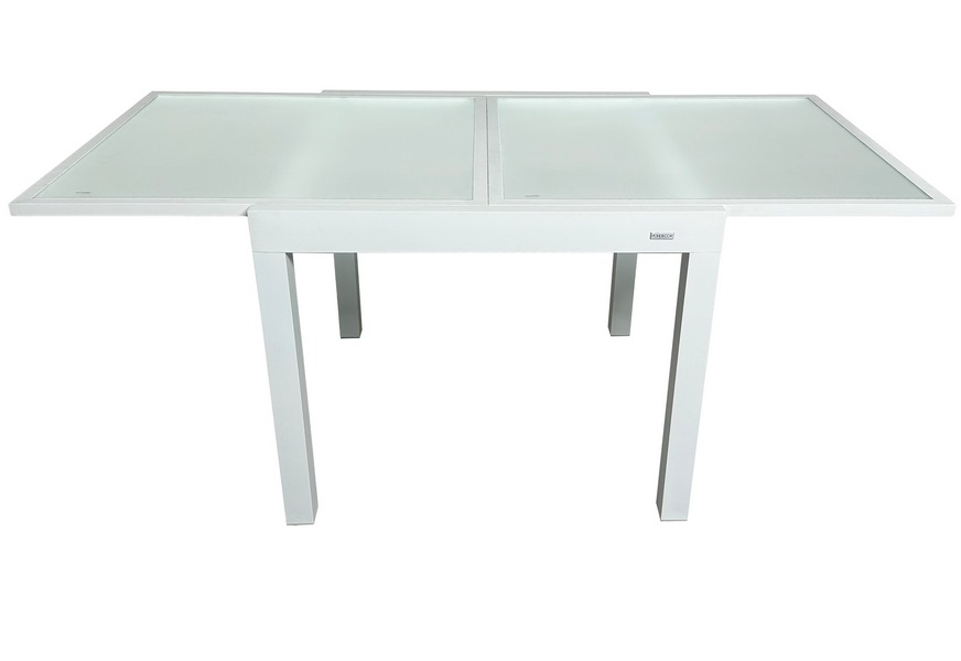 Mesa terraza extensible aluminio blanco Calpe 90x180 x 90