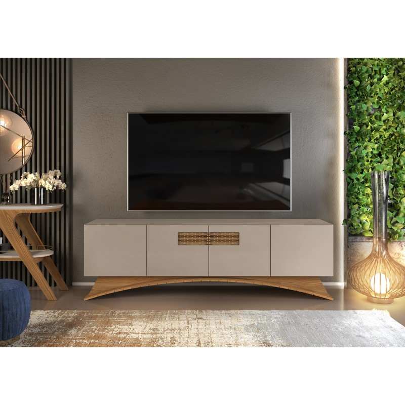 Mueble TV gris combinado con roble 180 cm