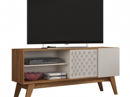Mueble TV Malasia nogal y blanco roto 150cm
