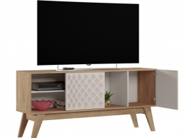 Mueble TV Malasia roble y blanco roto 150cm