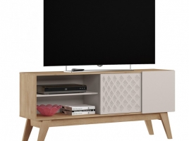 Mueble TV Malasia roble y blanco roto 150cm