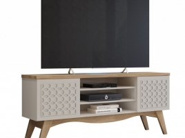 Mueble TV Royal blanco roto y peral 160cm
