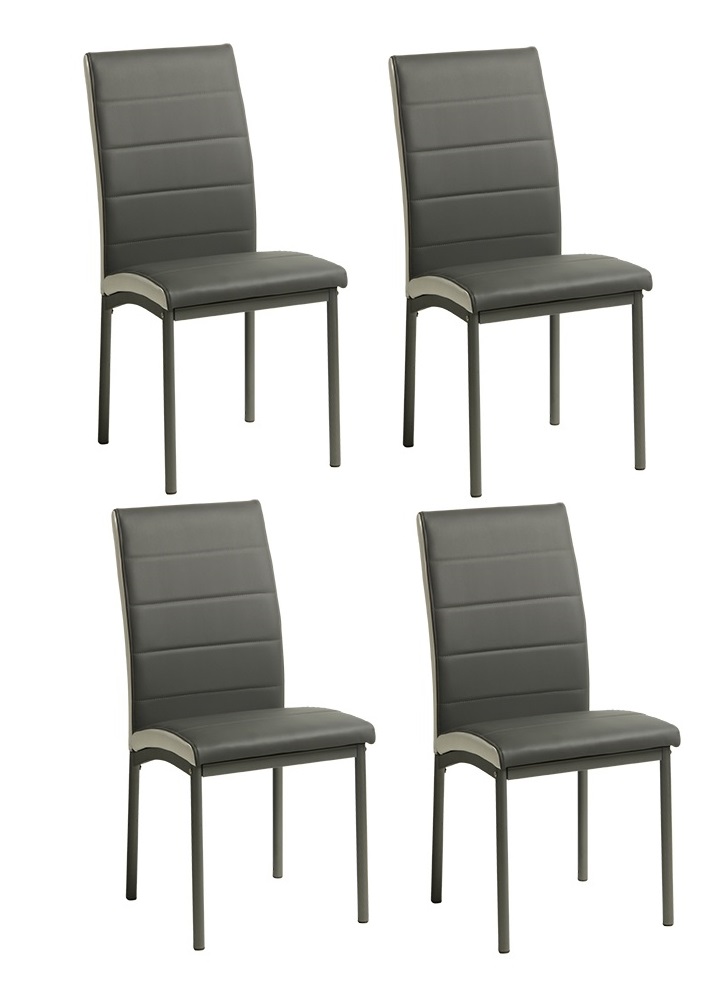 Conjunto de comedor mesa cristal negro 140x80 silla gris