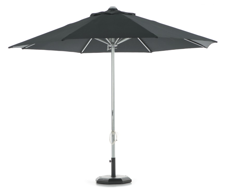 Parasol aluminio lona negra 300 cm
