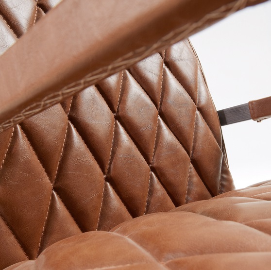 Sillon bugatti hierro tapizado marron