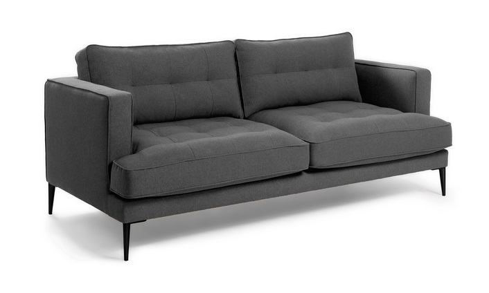 Sofa 3 plazas florence tela gris oscuro