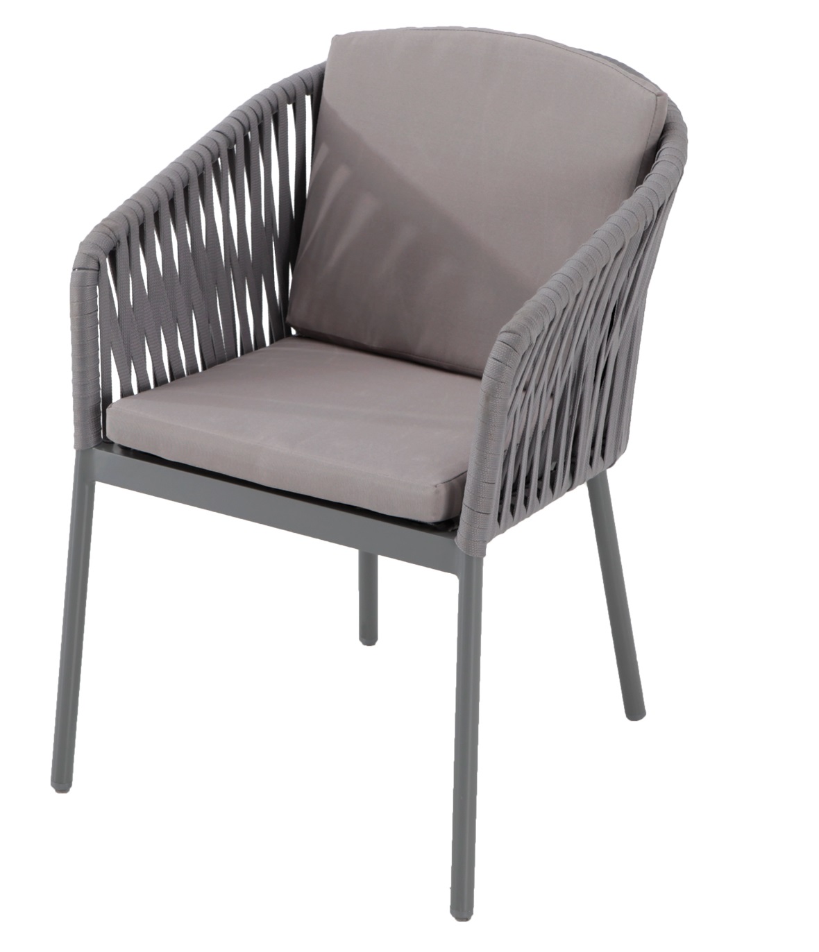 Sillon de terraza cuerda gris con cojin