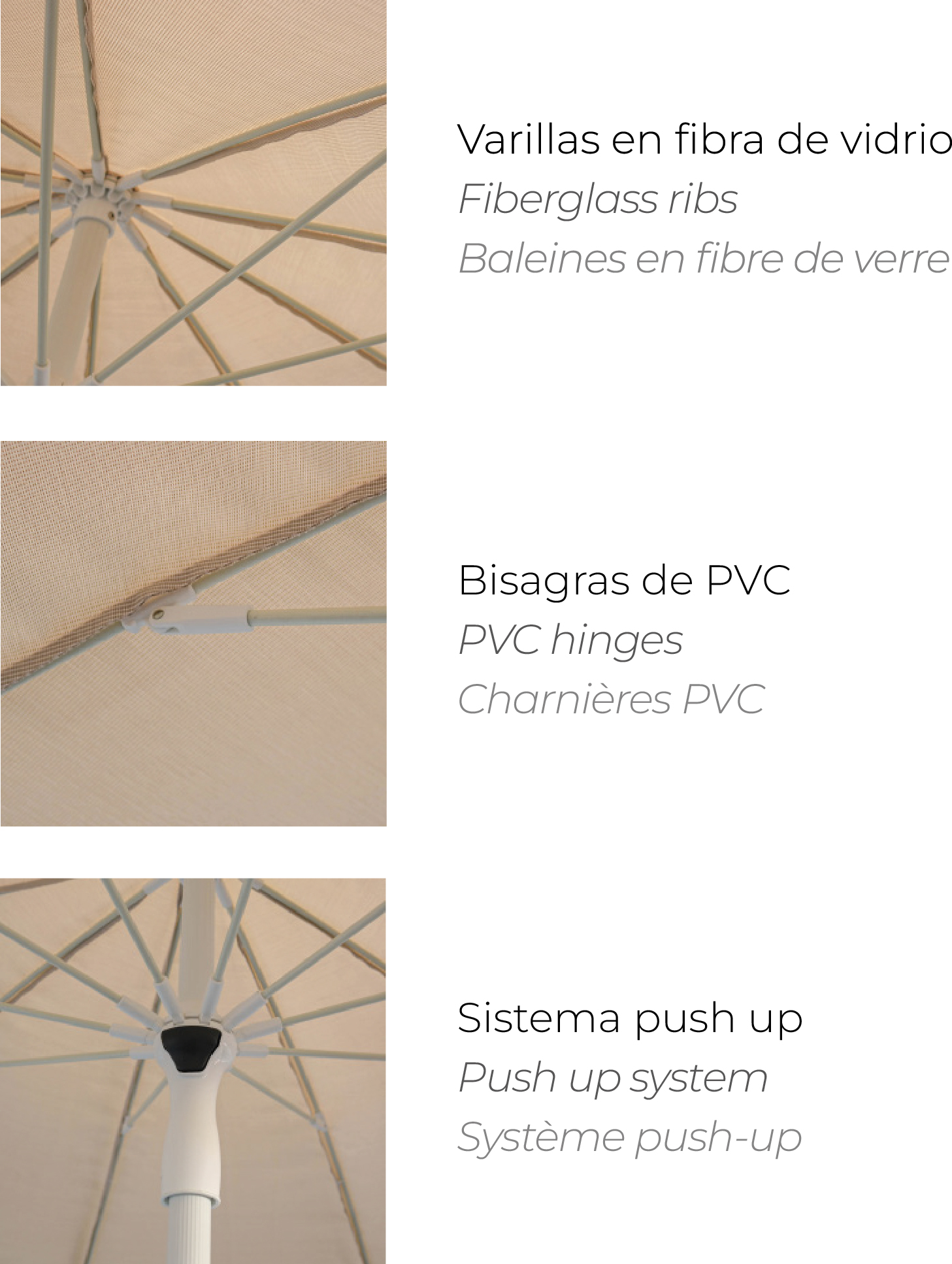 Parasol aquatex aluminio lona textinele 200 cm