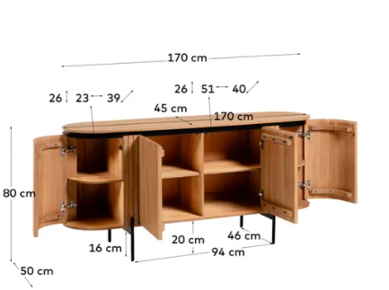 Aparador London madera maciza de mango 170x80cm