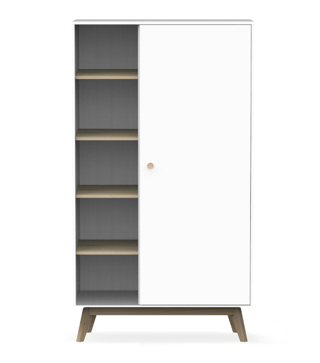 Armario de estilo nordico Esteban madera blanco 181x52cm