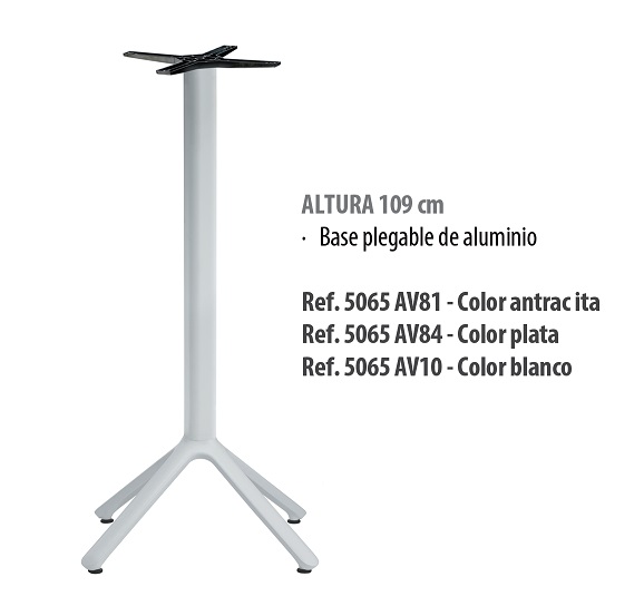 Base alta central plegable aluminio 109cm 5065AV