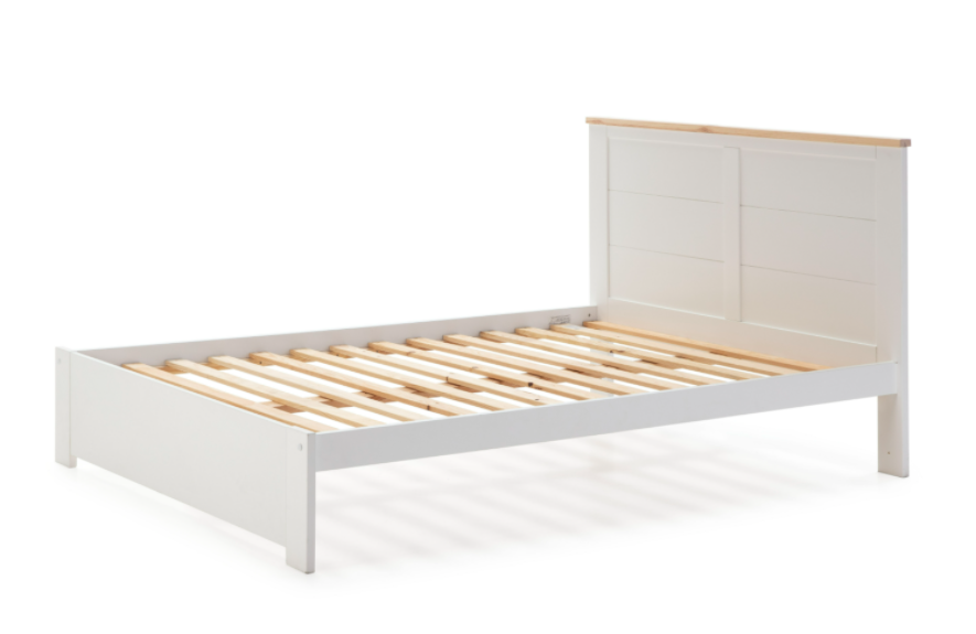 Cama Akira madera DM/PINO blanco 160x200 cm