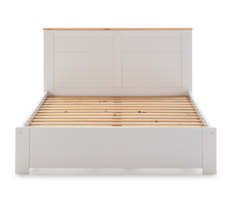 Cama Akira madera DM/PINO blanco 160x200 cm