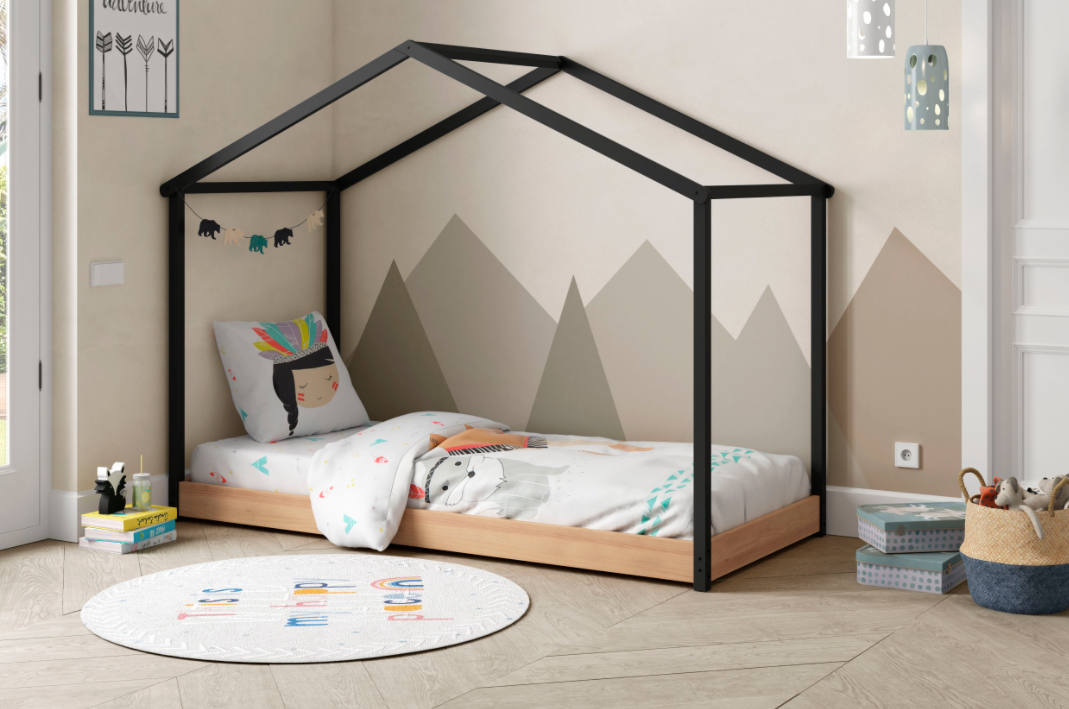 Cama cabaña Montessori antracita