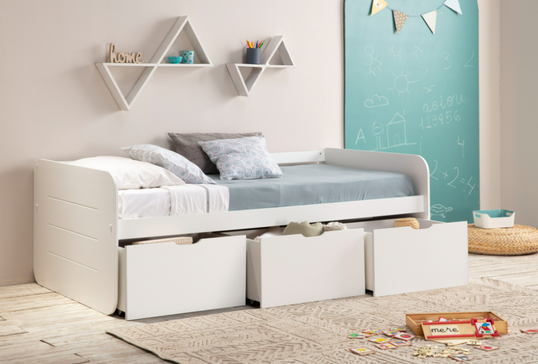 ﻿﻿Cama con cajones Abbott blanco 90x190cm