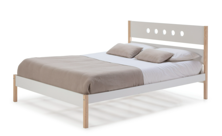 Cama Compte madera DM/PINO blanco 140x190cm