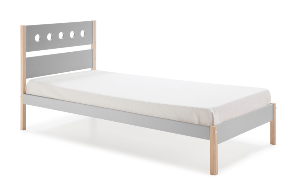 Cama Compte DM/PINO gris claro 90x190cm