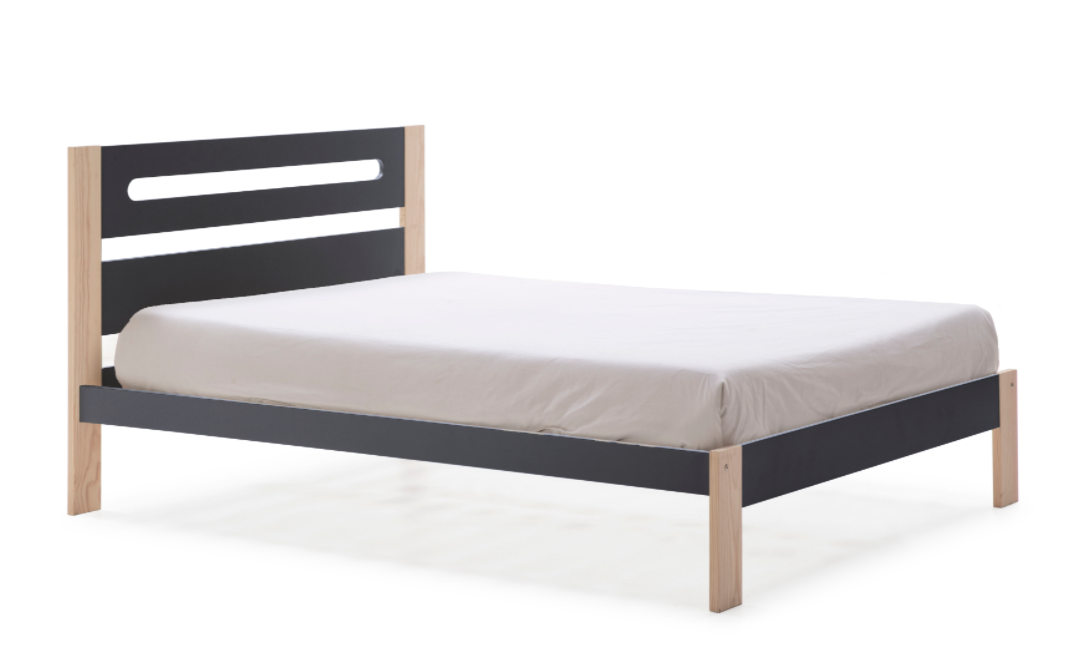 Cama Keisly madera DM/PINO antracita 140x190cm