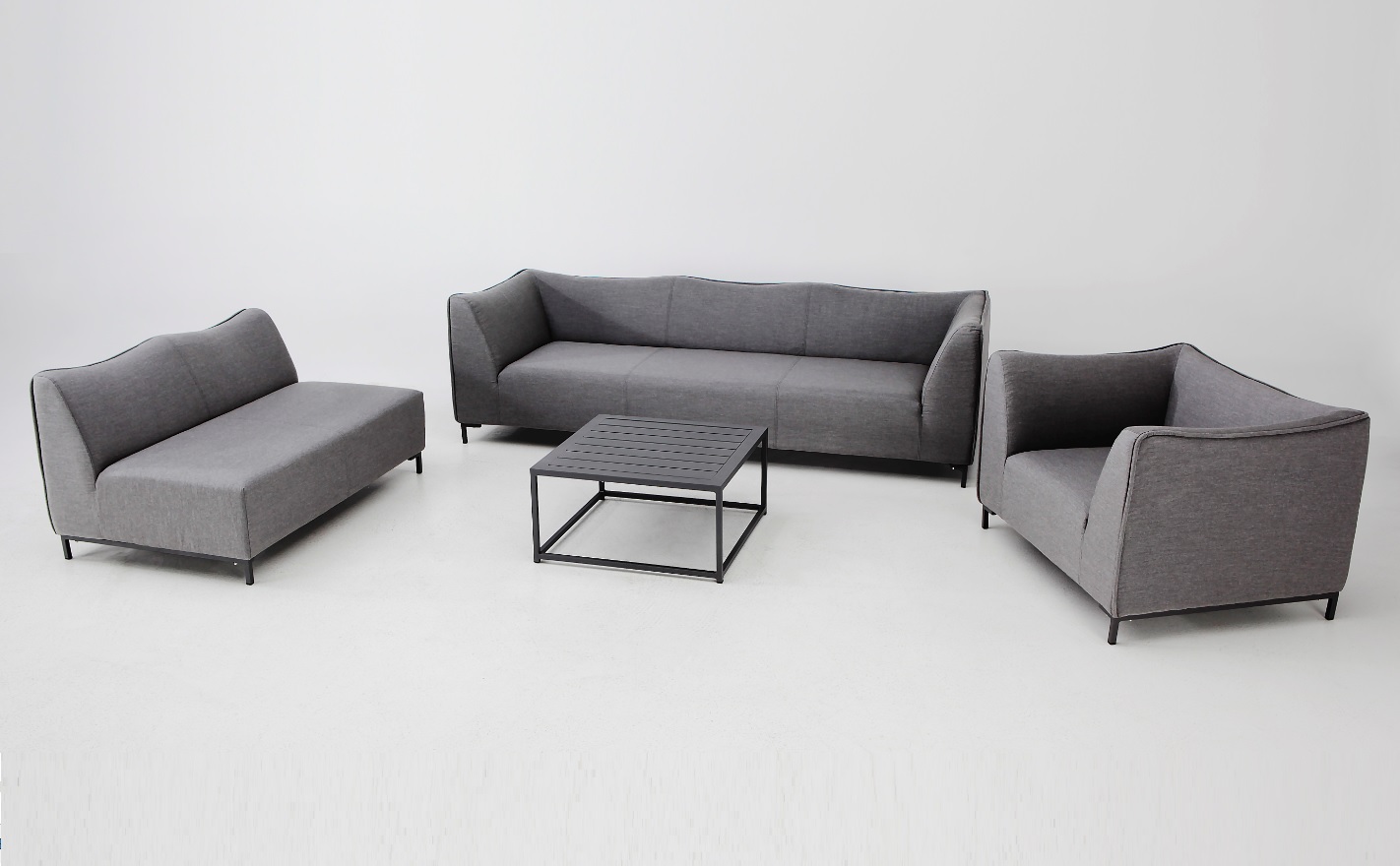 Naxos Sofa 3 plazas terraza lounge tapizado gris