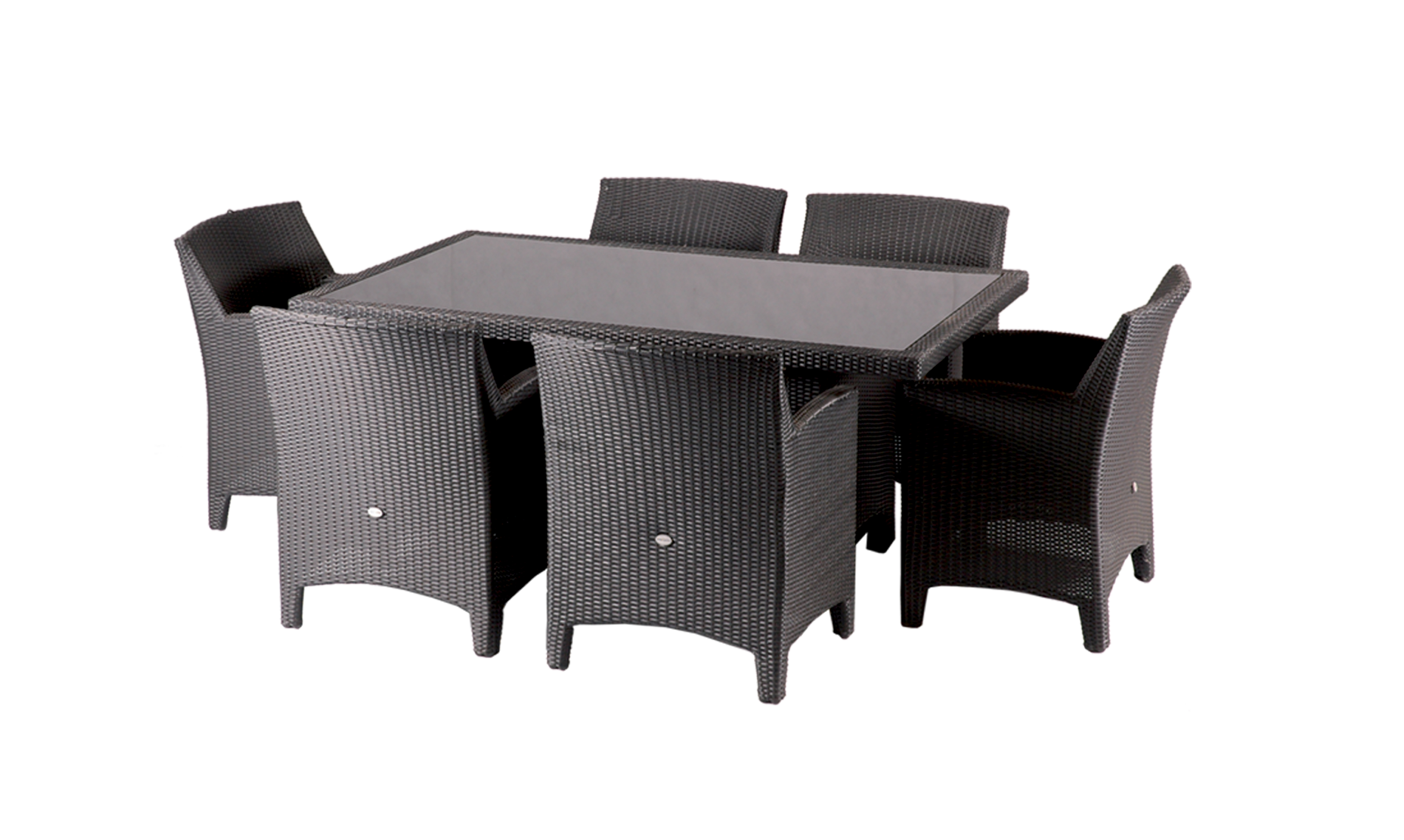 Mesa rattan negro Spring 170x100