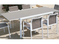 Mesa extensible aluminio blanco Moka Laos 150-220x106 cm