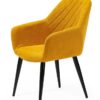 Silla tela amarillo rombos patas acero negro DC-626