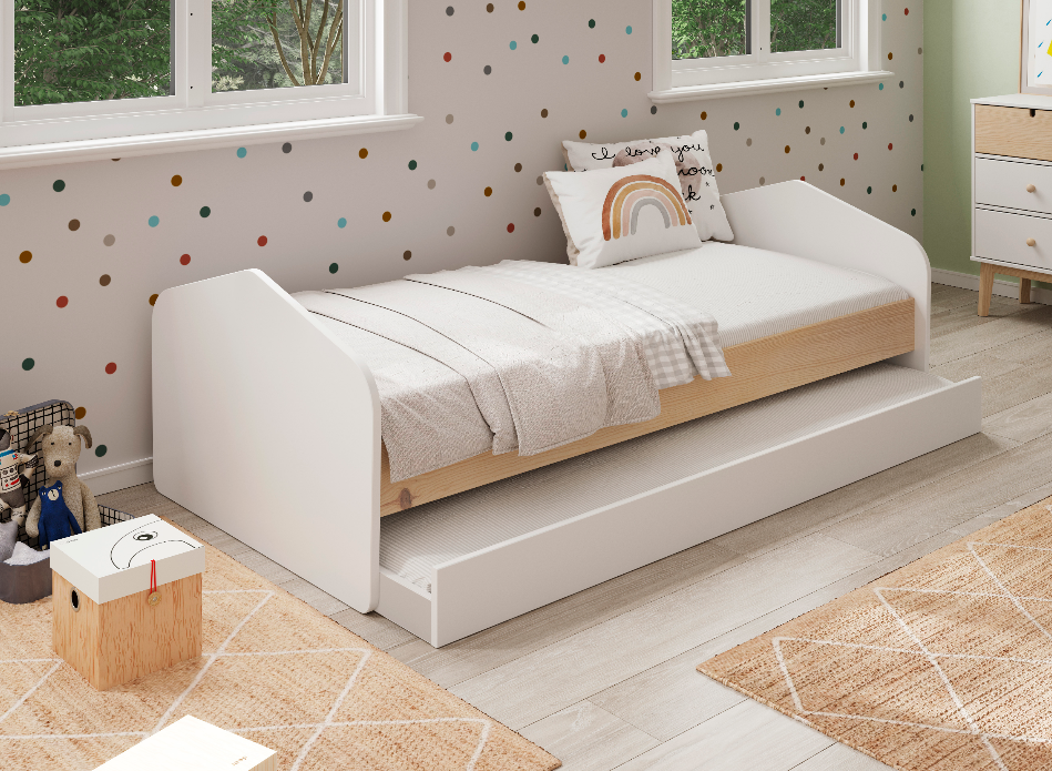 Cama Estefania cera blanca con cajon 90x190/200 cm