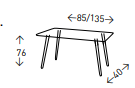 Mesa extensible mod. Gloss 85-135x40x76cm