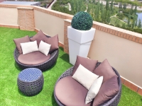 Set lounge eclipse 2 sofas y mesa rattan