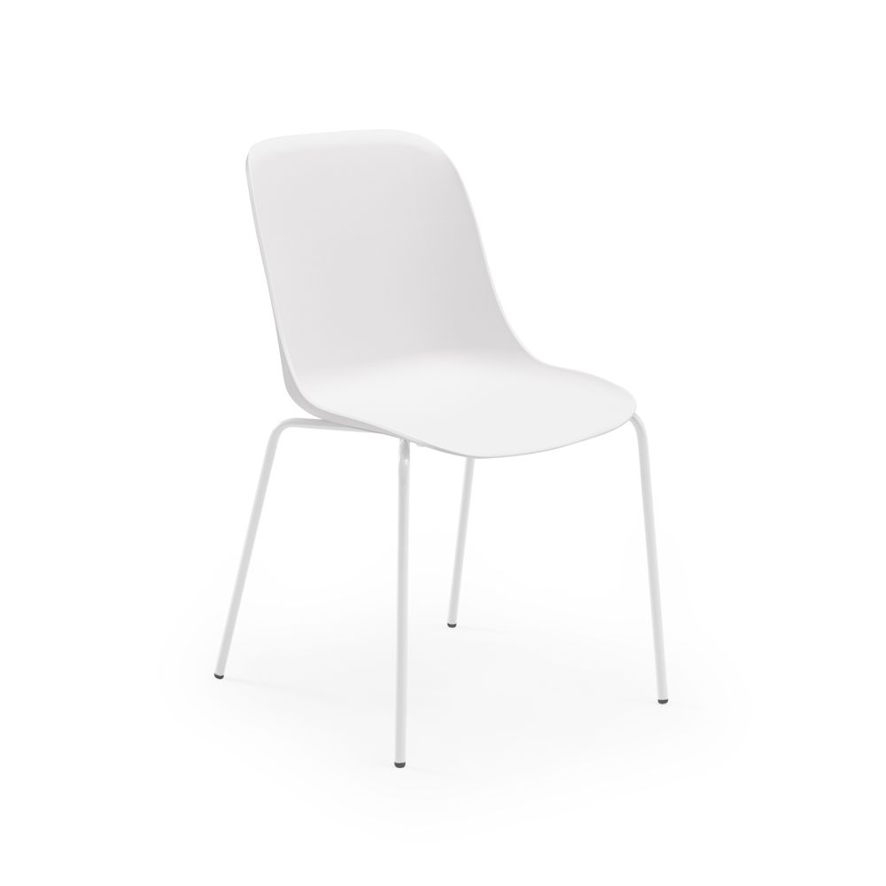 Silla de acero Lika tecnopolímero blanco