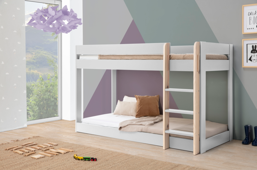 Cama litera Montessori blanco 90x190