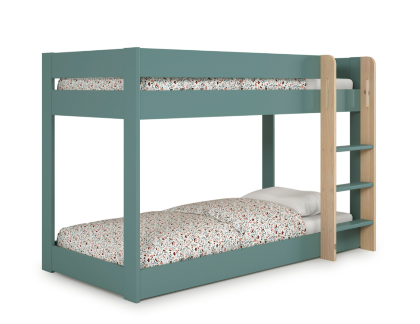 Cama litera Montessori verde petrol 90x190