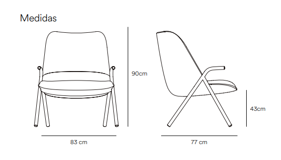 Butaca de diseño Dins mostaza