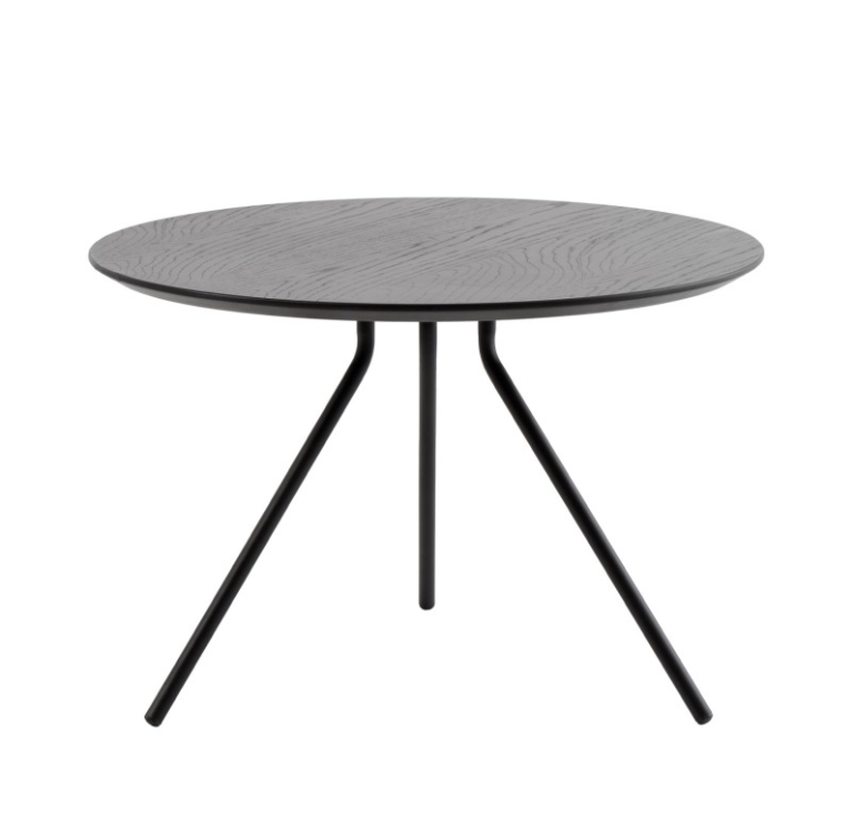 Mesa de centro Brian madera de roble tintada negra 60 cm