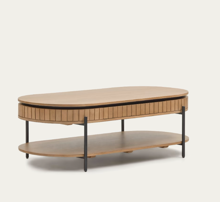 Mesa de centro London madera maciza de mango 130x65cm