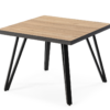 Mesa auxiliar Sindi natural pies metal negro 60x60 cm