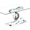 Mesa de comedor Chanel cristal acero inoxidable 150x90 cm