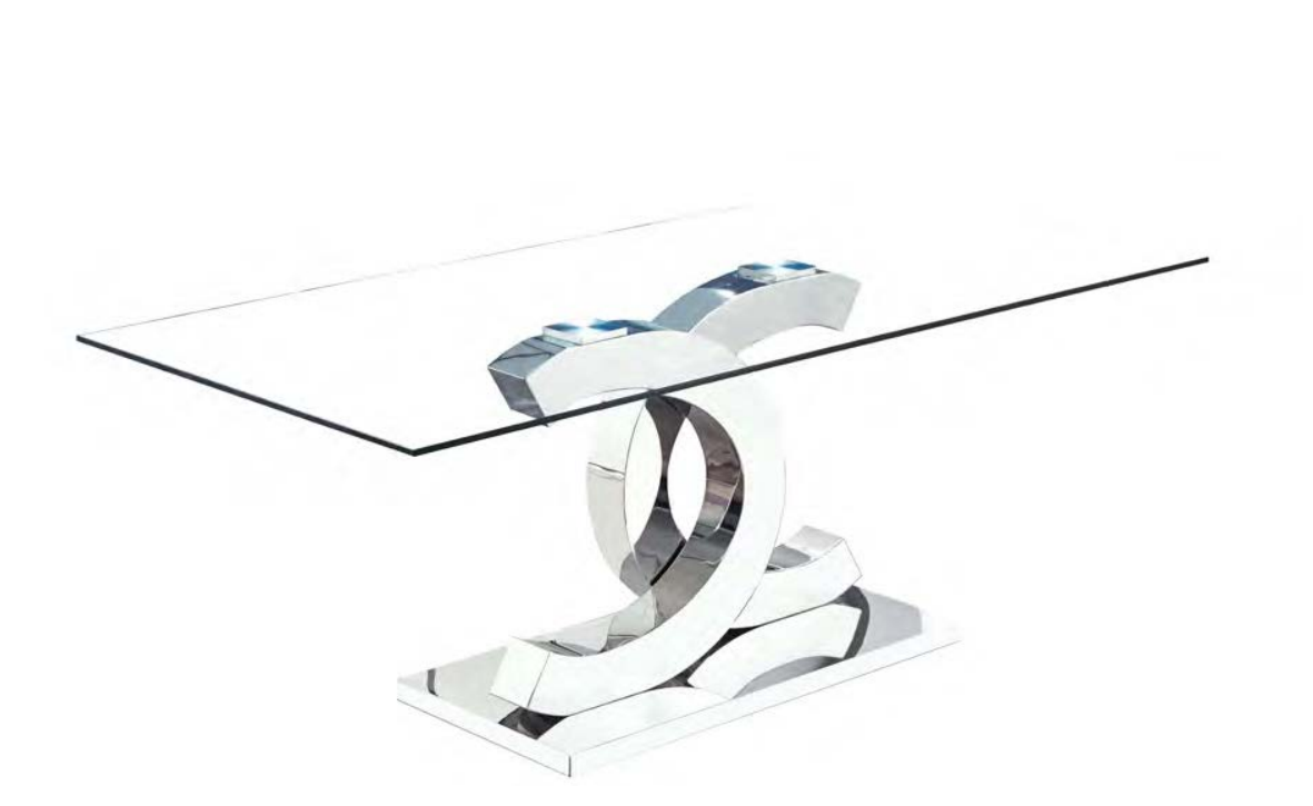 Mesa de centro Chanel cristal acero inoxidable 110x60 cm