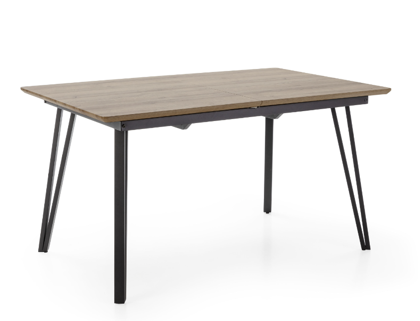 Mesa de comedor extensible Mulan roble pies metal 140/180X90 cm