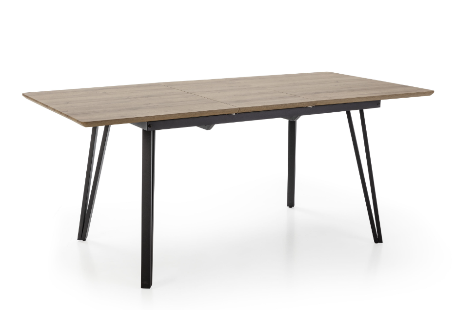 Mesa de comedor extensible Mulan roble pies metal 140/180X90 cm