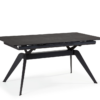 Mesa extensible Lula ceramica negra pie metal negro 160-220x90cm