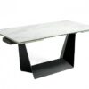 Mesa de comedor extensible porcelanico y acero negro de 180x75cm