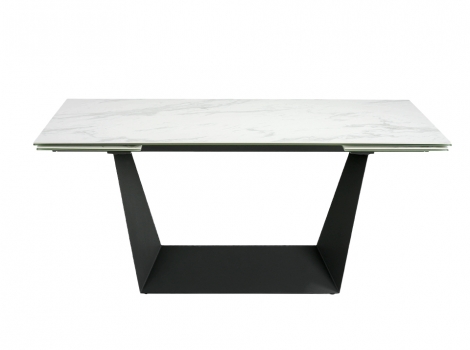 Mesa de comedor extensible porcelanico y acero negro de 180x75cm