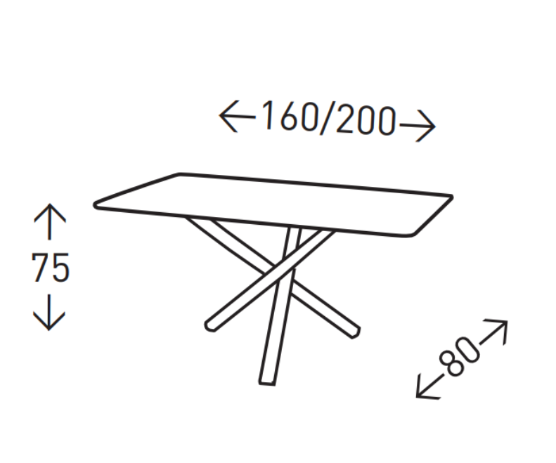 Mesa extensible Hudson efecto marmol 160-200x80cm