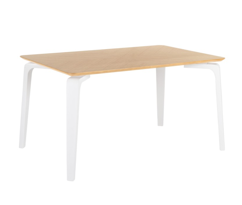 Mesa de comedor Stacy madera roble blanco 140x90cm