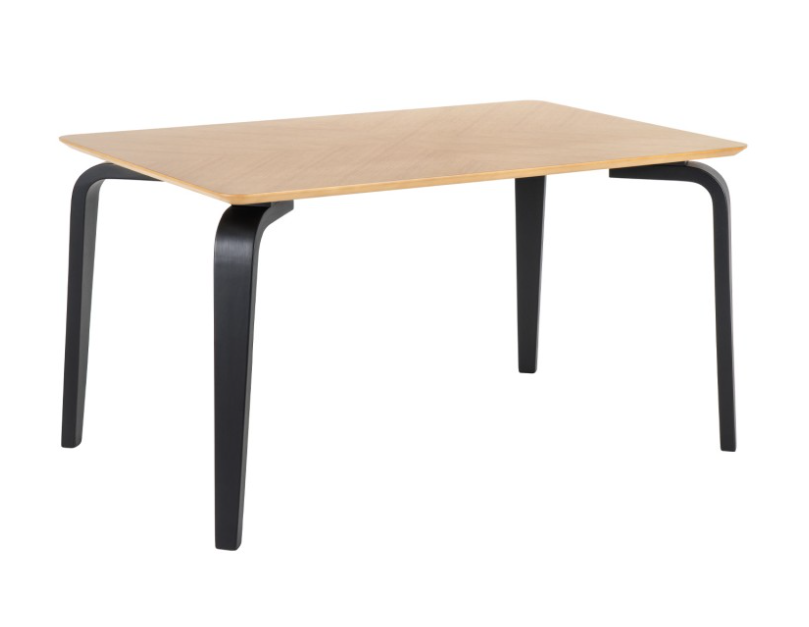 Mesa de comedor Stacy madera roble negro 140x90cm