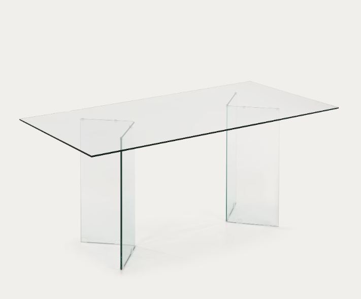 Mesa de comedor cristal transparente ghost 180x90 cm